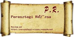 Peresztegi Rózsa névjegykártya